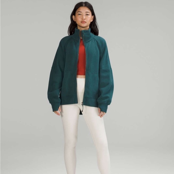 ❤️ Lululemon Scuba Oversized Funnel-Neck Full Zip Green Jasper Size XS/S - Picture 14 of 14